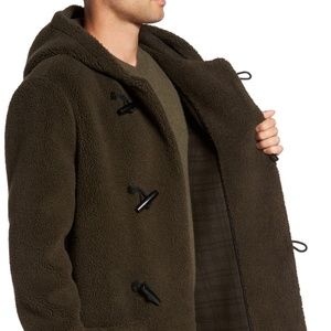 Vince Men’s Sherpa Hooded Toggle Coat Medium